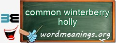 WordMeaning blackboard for common winterberry holly